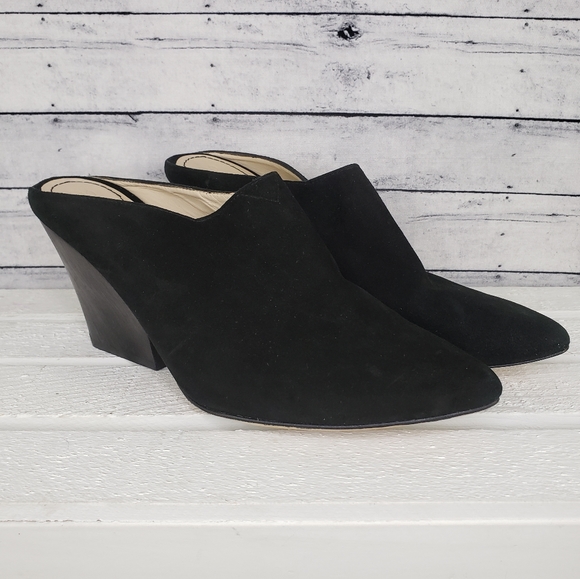 Elizabeth and James Shoes - Elizabeth & James Black Evie Pointed Wedge Mule